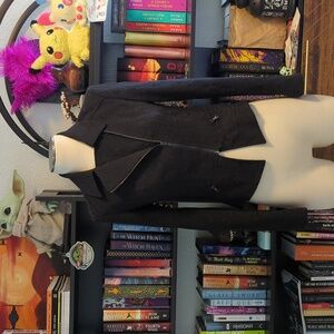 Angled zip motto jacket